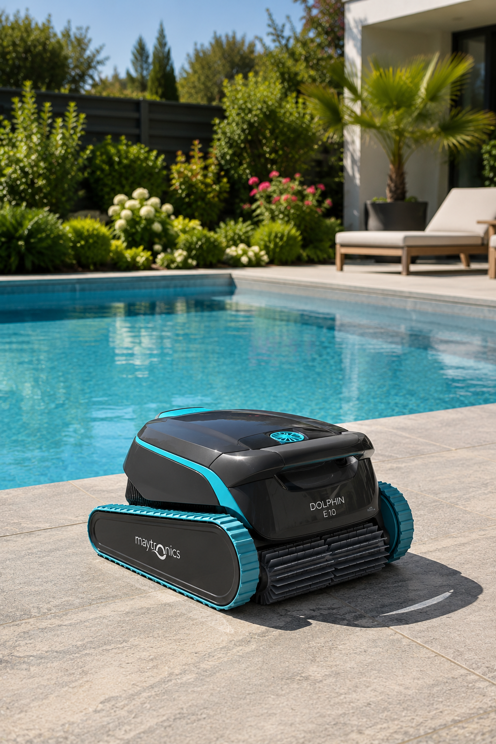 Robot piscine Dolphin au bord du bassin